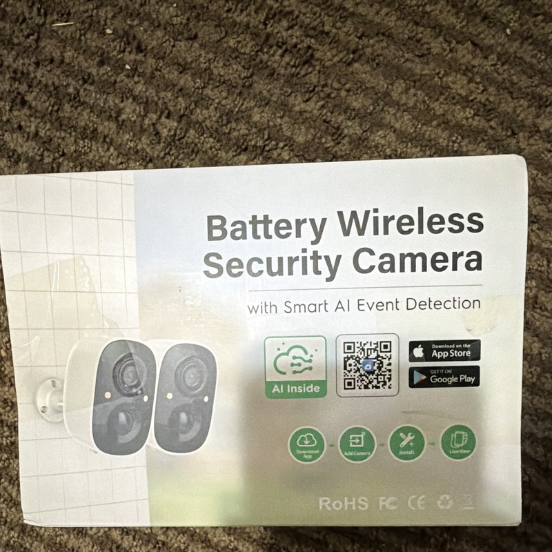 2-Pack Smart Security Camera Battery Wireless Wi-Fi IP 1080p Night Vision 2-Way