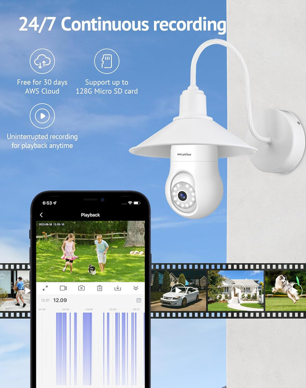 4MP Bulb Security Camera 5G& 2.4Ghz Wifi, 360°2K Security Cameras Wireless Outdo gallery