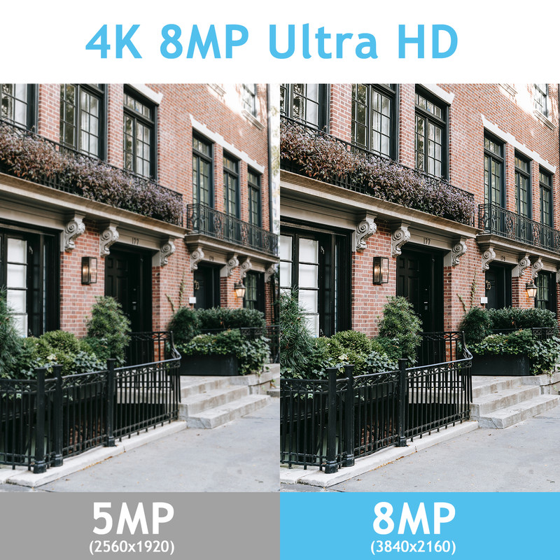 4K 8MP POE Security IP66 Camera Outdoor Color Night 2 Way Audio NVR System Set gallery