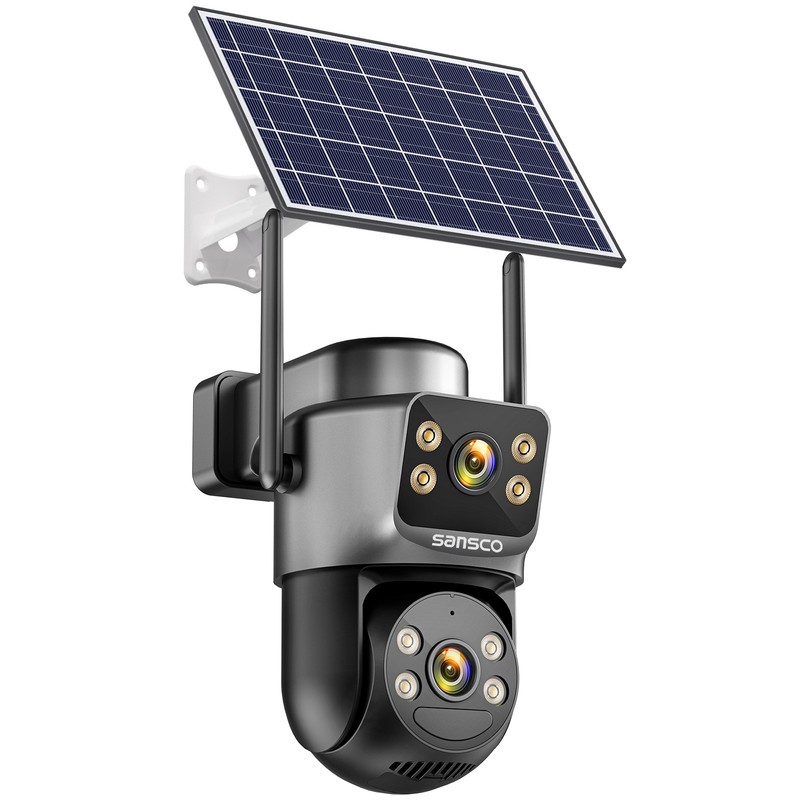 2PCS WIFI Solar PTZ Security Camera 4MP 5G Audio Dual Lens Wireless Color IR gallery