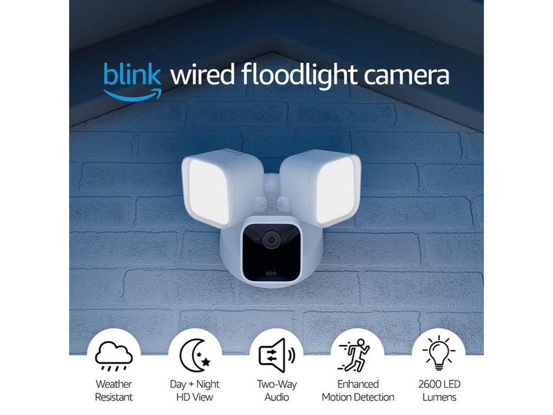 Blink Outdoor Wired 1080p Security Camera with Floodlight - White B0B5VLCL1N gallery
