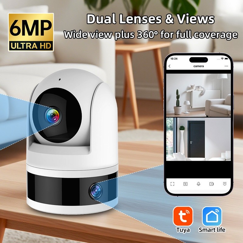 WiFi Security Camera Dual Lens Home Surveillance IP CCTV Pet Cam Monitor gallery