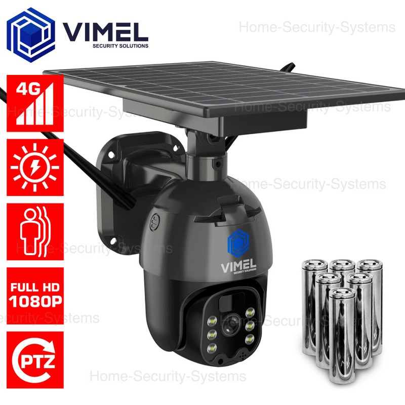 4G Solar Camera Battery PTZ CCTV SIM card Security Construction Site Outdoor