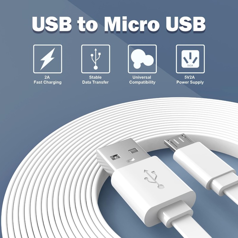30ft Flat Micro USB Cable, Charging and Data Sync, 9M Micro USB Cord for Wyze... gallery
