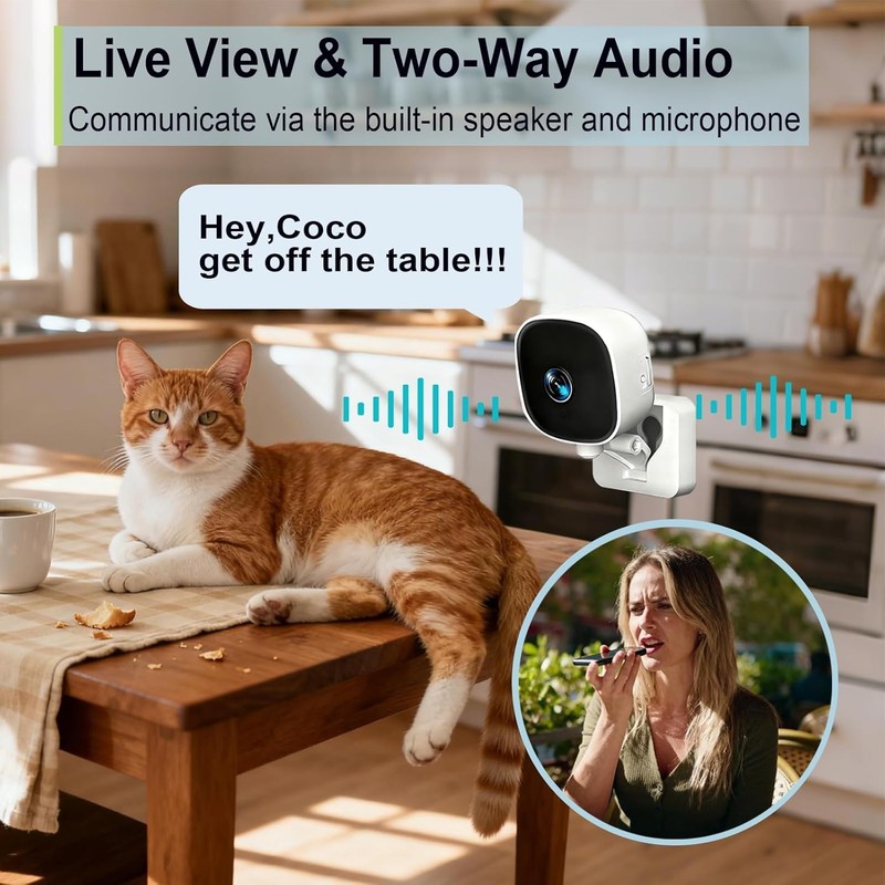 2K HD WiFi Cameras for Home Security, Pet/Dog/Baby Camera Monitor gallery