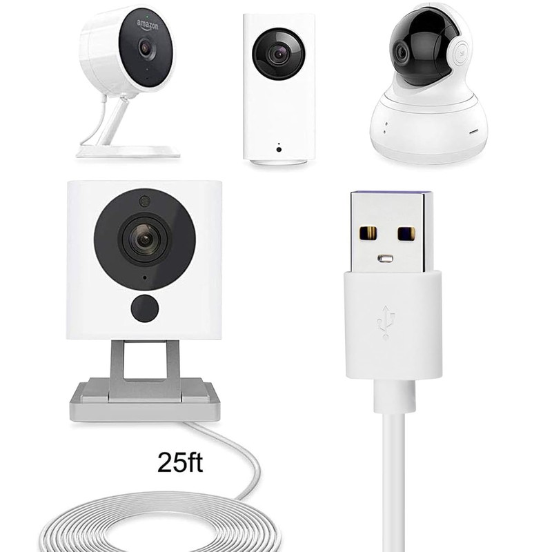 25ft micro usb extension cable 4 pack for security cameras gallery