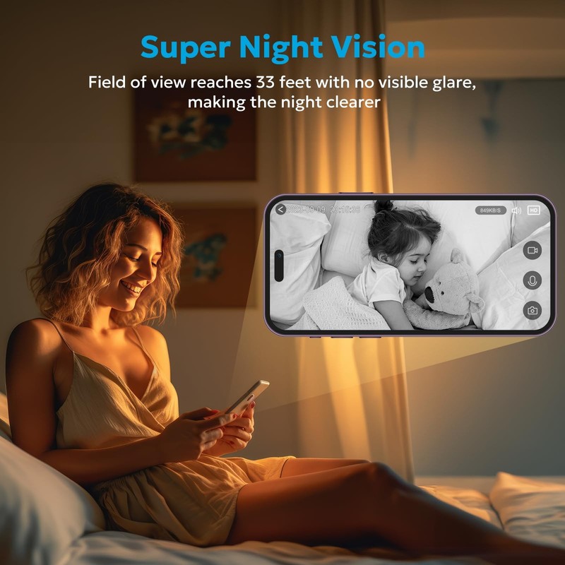 Indoor Security Camera 2K Motion Detection Pet Cam Baby Monitor Night Vision gallery