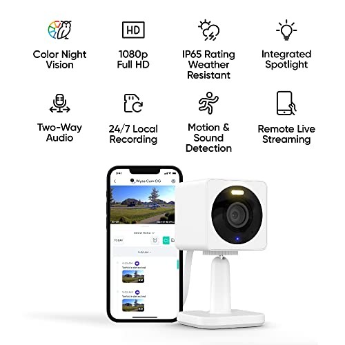 WYZE Cam OG 1080p Indoor Outdoor 2 Pack White gallery