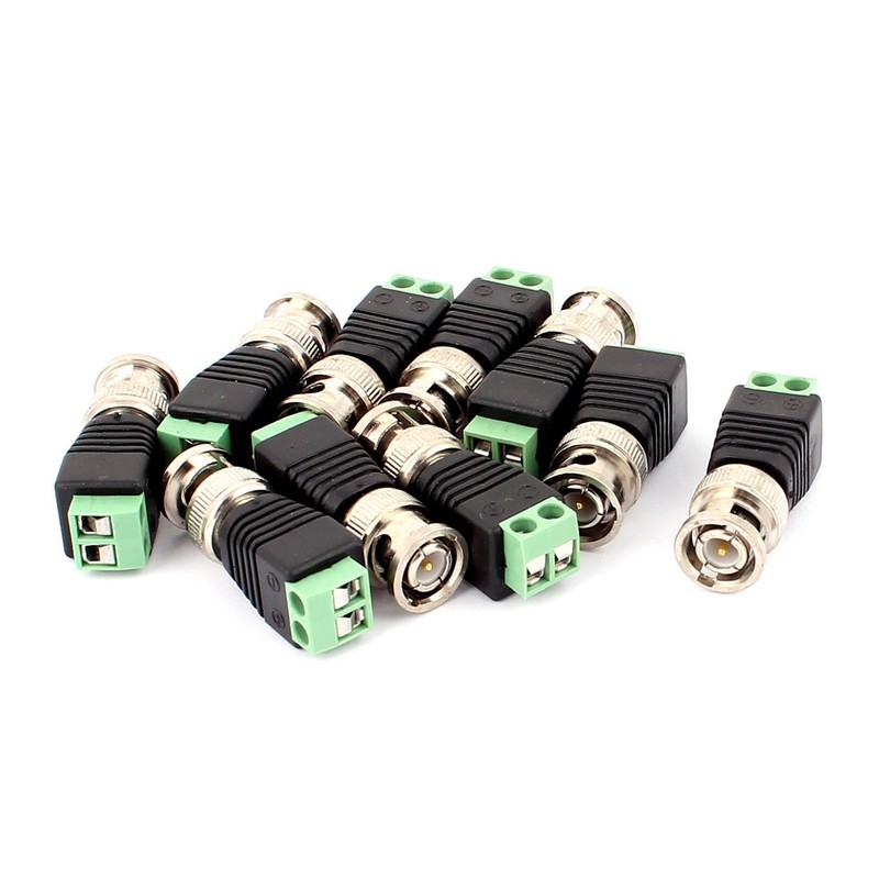 10pcs Cat5 Male Coaxial Screw Terminal BNC Jack Video Connector Balun