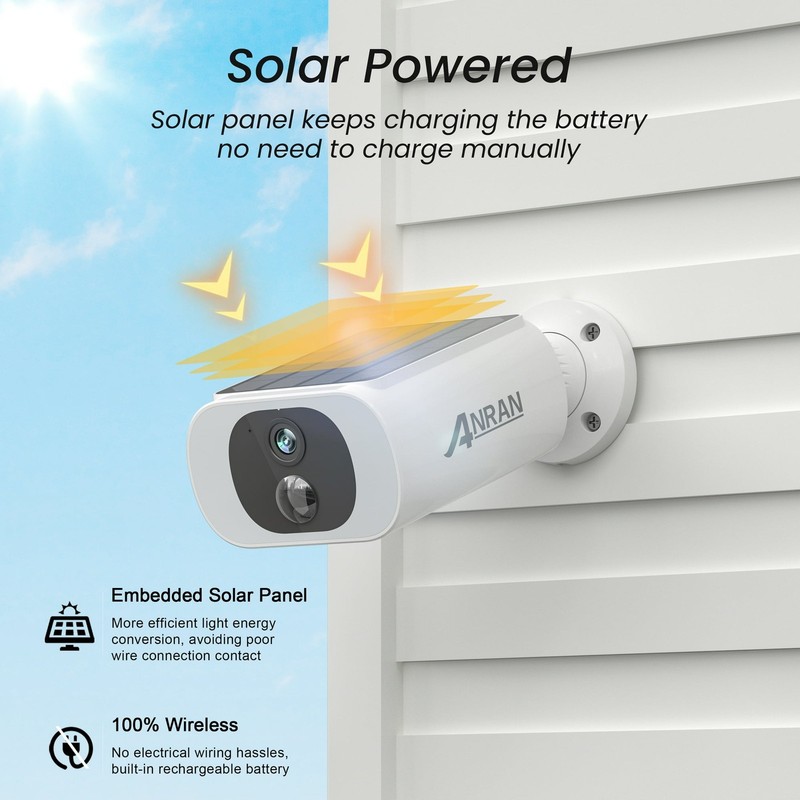 Solar Security Cameras Wireless Outdoor, 2K WiFi Night Vision, 2-Way Talk gallery