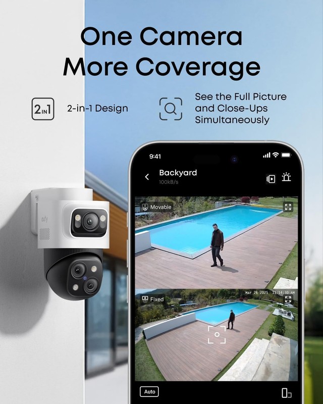 eufy PoE NVR Security Camera System S4, 2 Bullet-PTZ Cams, 2 Bullet Cams, 360° gallery