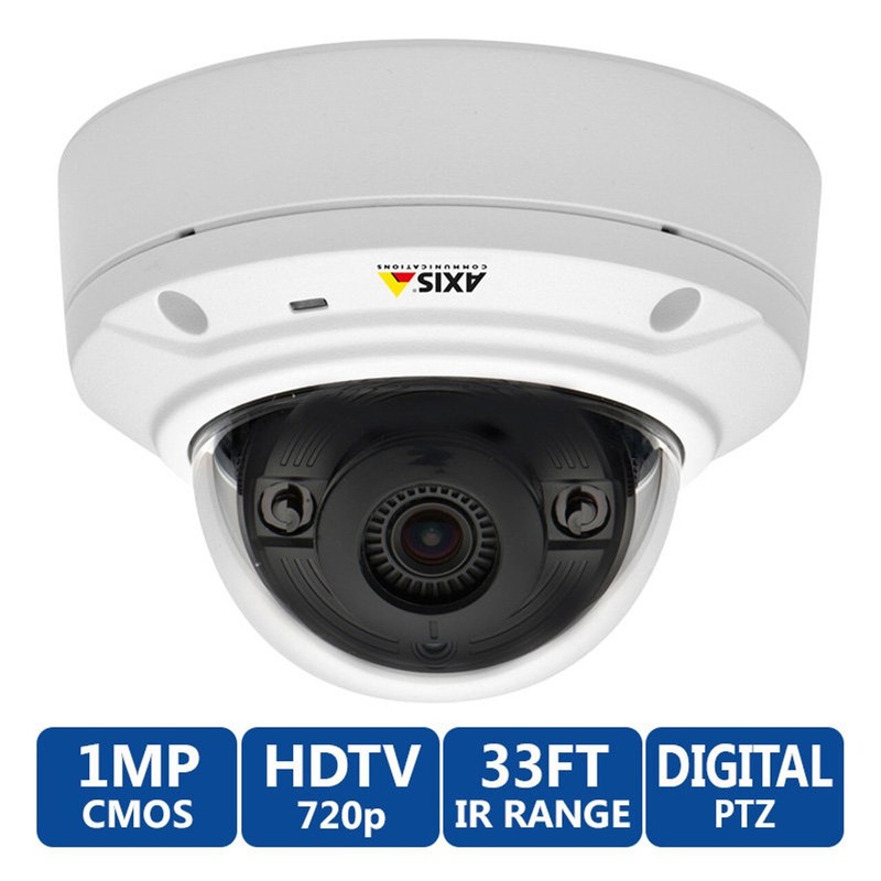 Axis 0535-001 Day and Night Outdoor-Ready Infrared Fixed MiniDome Network Camera
