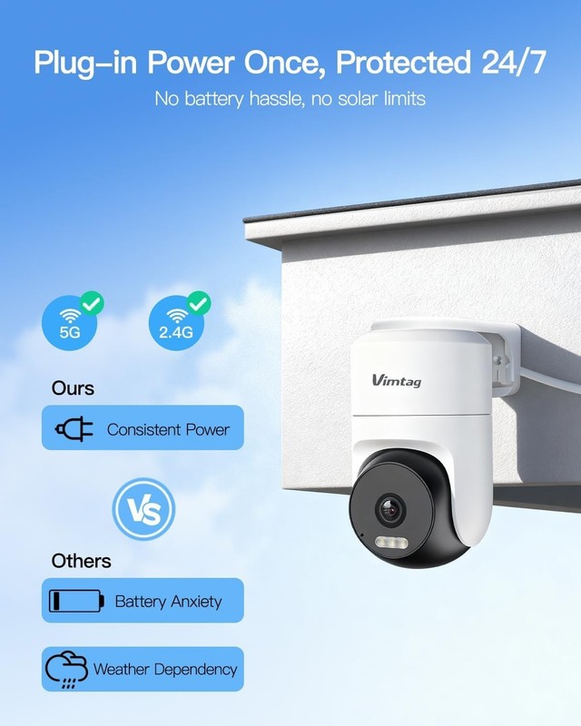 2.5K 4MP Outdoor Security Camera with 360° Pan/Tilt & Color Night Vision gallery