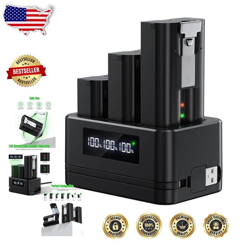 Rechargeable Ring Doorbell Battery 6040mAh, 3-Pack, USB Charger