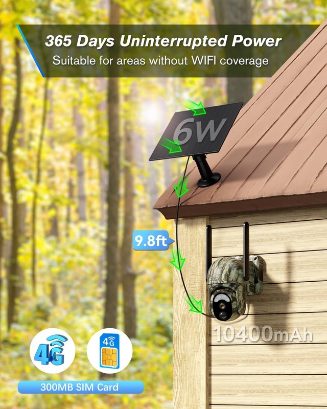 Xega 4G LTE Cellular Trail Camera Built-in SIM Card, 2K No Wi-Fi Hunting Came... gallery