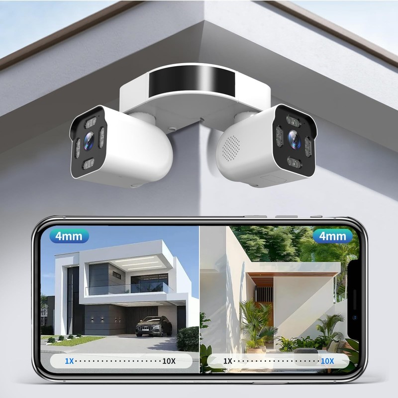 2.5K Dual Lens Outdoor Security Camera | Wired WiFi, Audio/Video, PTZ, Night Vis gallery