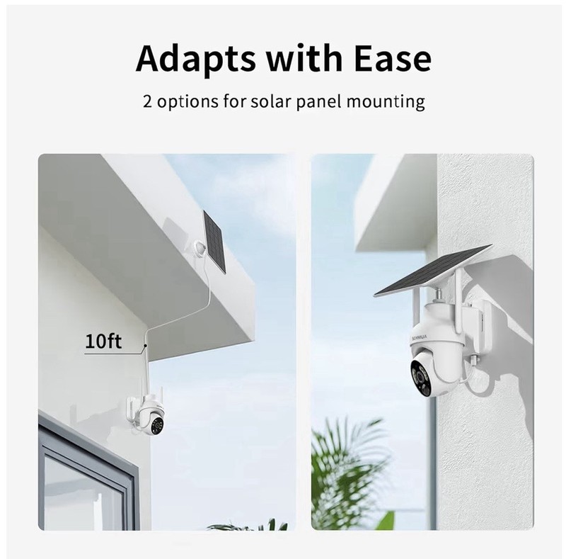 SEHMUA 2K Solar Security Cameras Wireless Outdoor, 2 Pack 360° View Pan Tilt WiF gallery