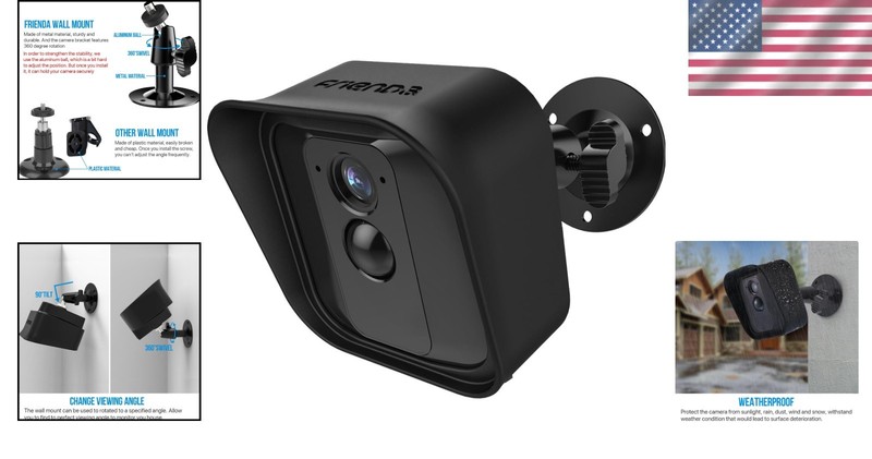 Durable Black Wall Mount & Silicone Cover for Blink XT - Waterproof & Functional gallery