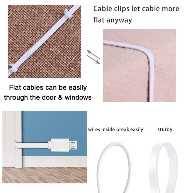 2- Pack 40FT Flat Power Extension Cable Compatible with Wyze Cam/Wyze Cam Pan gallery