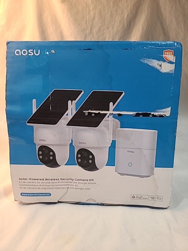 AOSU Solar Security Cameras Outdoor Wireless 2 Cam-Kit 2K Night Vision 360° View