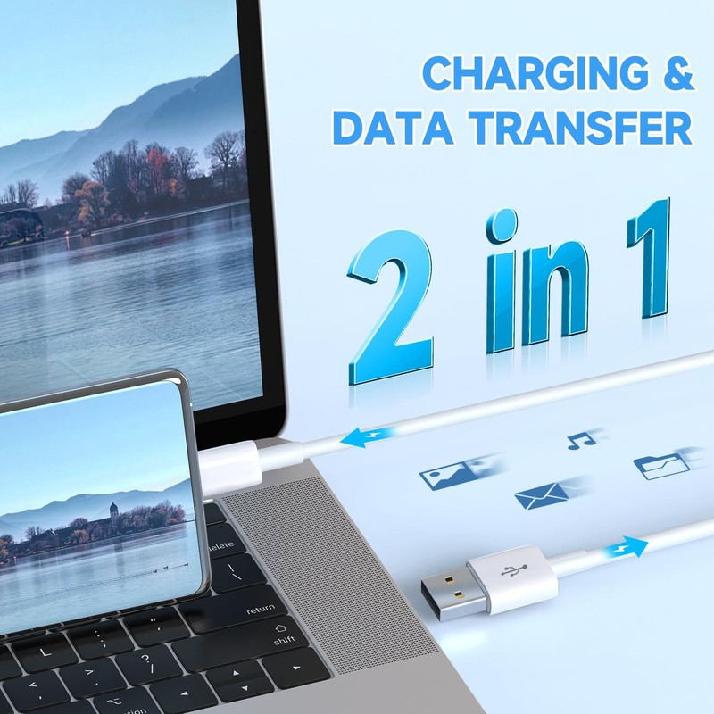 2 Pack 16.4ft 5M Micro USB Cable, Charging and Data Transfer, Micro USB Power... gallery