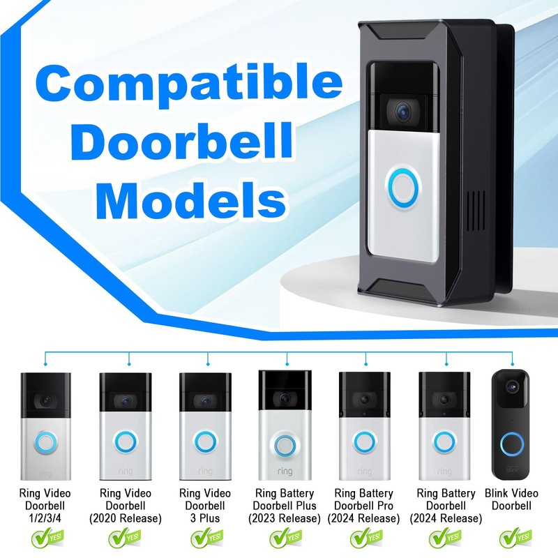Anti-Theft Video Doorbell Mount Compatible with Ring/Blink Wireless Camera Do... gallery