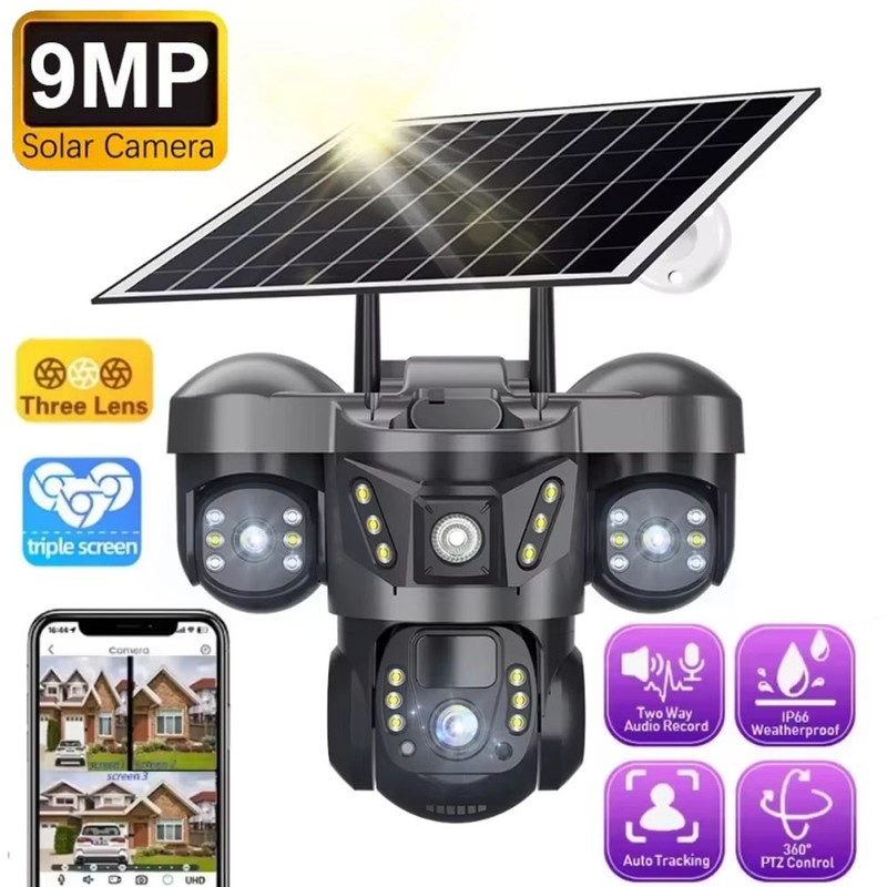 Outdoor Solar Security Camera Wireless Night Vision PIR Sensor Surveillance Cam