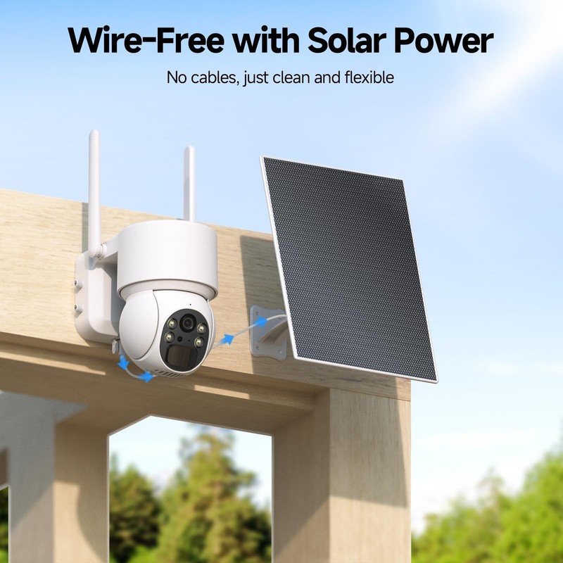 2K Solar Wireless Outdoor Security Camera - 360° View, Color Night Vision, 4G LT gallery