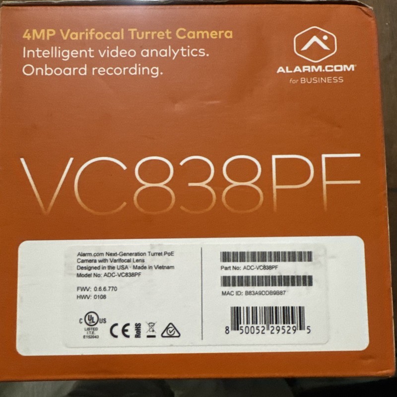 Alarm Com Next-Generation 4MP Varifocal Turret PoE Security Camera (ADC-VC838PF) gallery