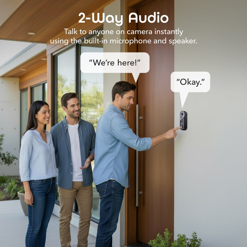 Halo Smart Doorbell Camera, 3MP HD, Battery or Wired, Night Vision gallery
