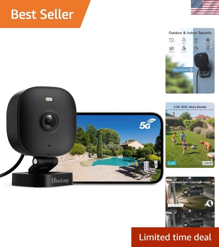 High-Definition 4MP House Security Camera with Smart Alerts & Color Night Vision