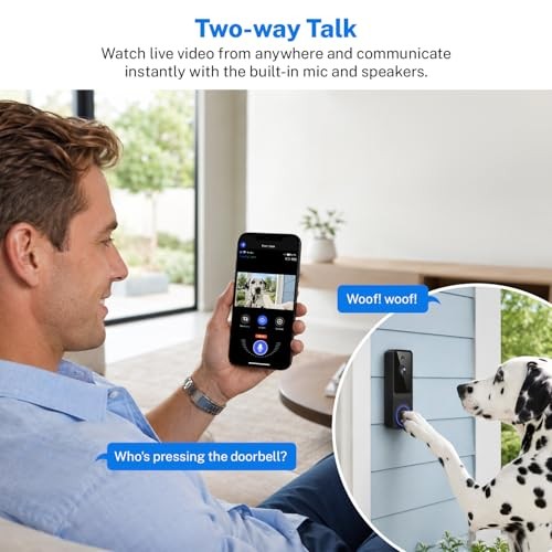 1080p Wireless Video Doorbell Camera Smart AI Detection Night Vision Two-Way Tal gallery