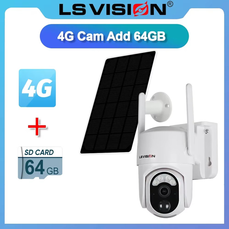 LS VISION 4MP Solar Wireless Security Camera Outdoor Solar Monitor Camera Night gallery