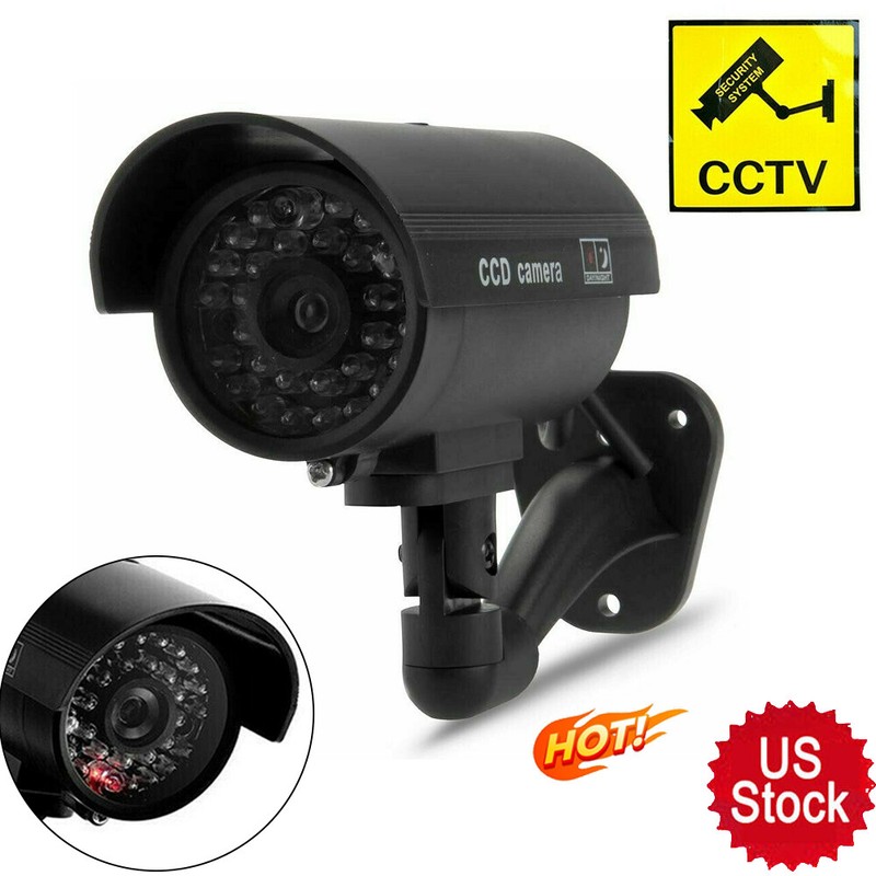 Outdoor Fake Dummy Wireless Security Camera CCTV Waterproof IR LED