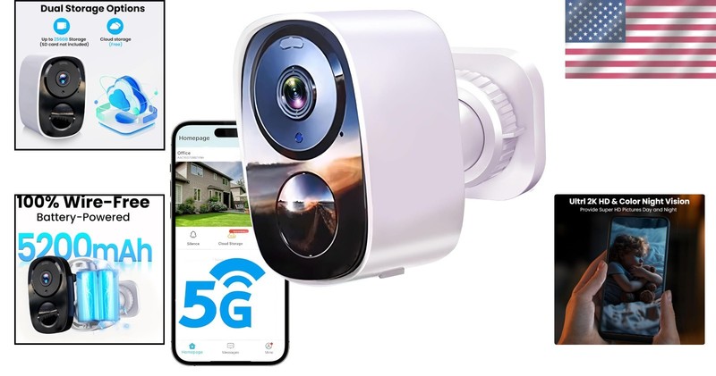 Wireless Outdoor Security Camera 2K UHD Night Vision Waterproof Home Surveil... gallery
