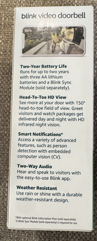 Blink Video Doorbell – Head-to-toe HD view, two-year battery life Simple New gallery