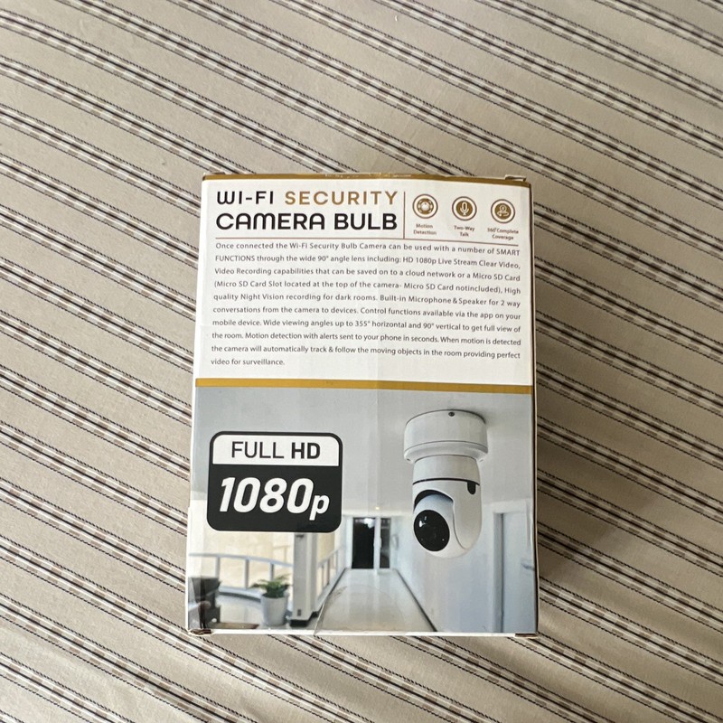 Lifeware 1080p Wi‑Fi Camera Bulb 360° Motion Two‑Way Audio IR Indoor White gallery