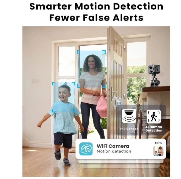 4K Mini Dual-Band 2.4/5GHz WiFi Indoor with AI Human Detection Night Vision gallery