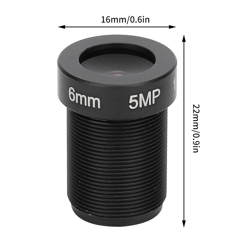 5MP Camera Lens High Definition 6mm Fixed 1/2.5 Image Format M12 Mounts
