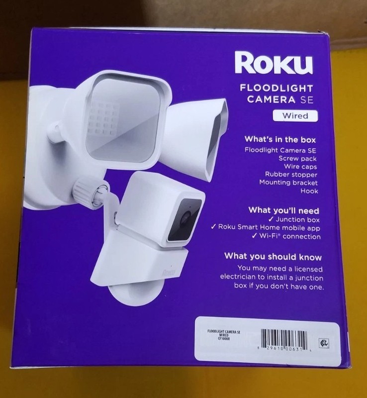 Roku Smart Home Floodlight Camera SE Wi-Fi Connected Wired Security Camera gallery