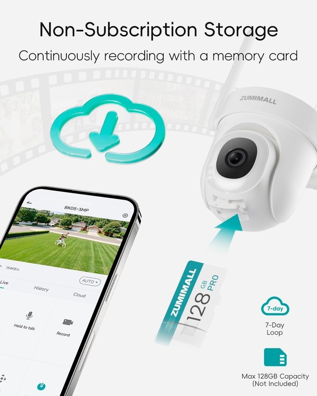 2K 3MP Wired Camera for Home Security, 2.4G/5G WiFi Security Camera Outdoor, ... gallery