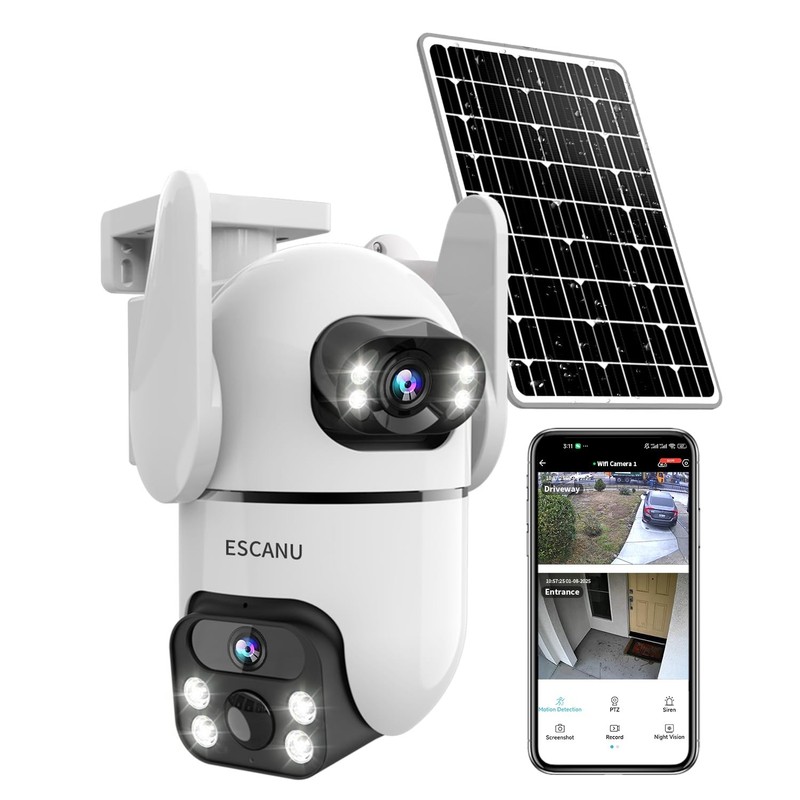 Dual Lens Security Cameras Wireless Outdoor for Home Security, 2K Ultra HD Re…