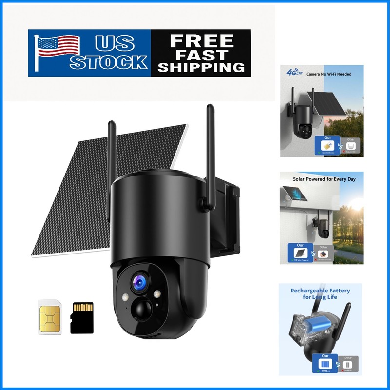 All-in-One 4G LTE Outdoor Camera – 360° Coverage, Solar-Powered & Waterproof