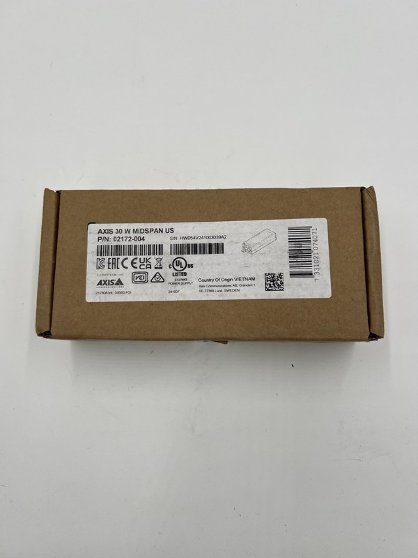 AXIS 30 W Midspan P/N: 02172-004 POE INJECTOR PLUG and PLAY 10/100/1000 Mbps gallery