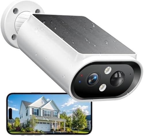 AlkiVision Solar Security Cameras Wireless Outdoor - 2K Night Color Vision Ca... gallery