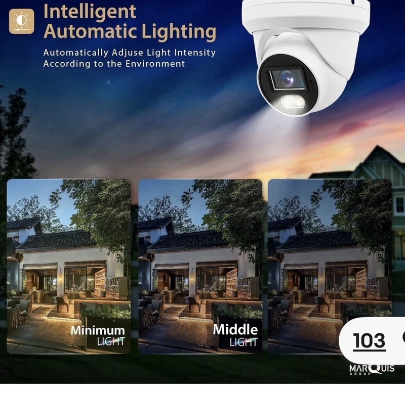 H Series 8MP 4K IP Camera PoE Turret Color Night Vision Outdoor w/ audio 2.8mm gallery
