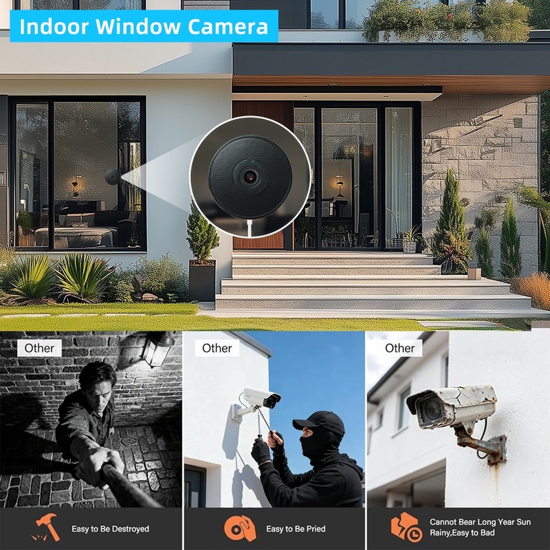 2x 4MP 4K Window Camera, 2.4Ghz & 5.8Ghz WIFI Indoor Cameras for Home Security gallery