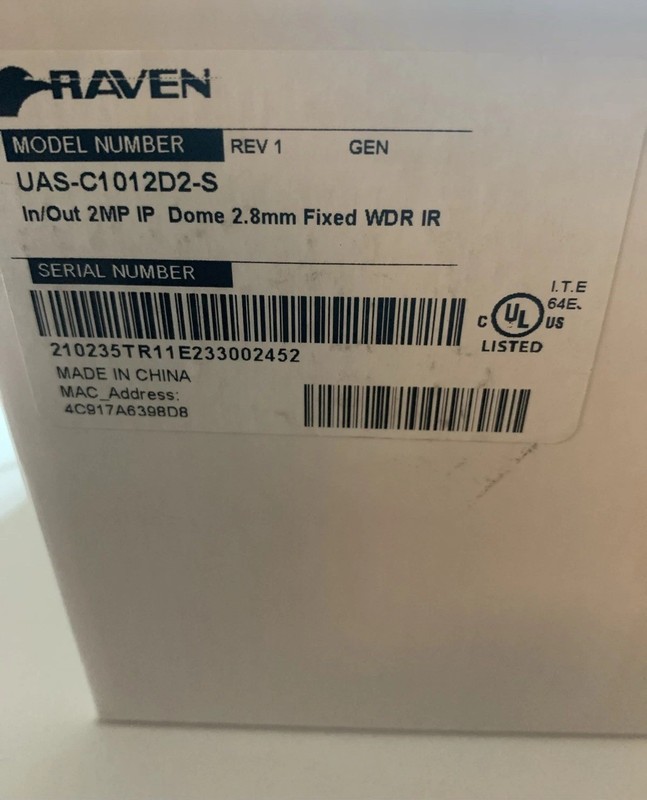 Raven UAS-C1012D2 In/out 2MP Some 2.8mm Fixed WDR IR gallery