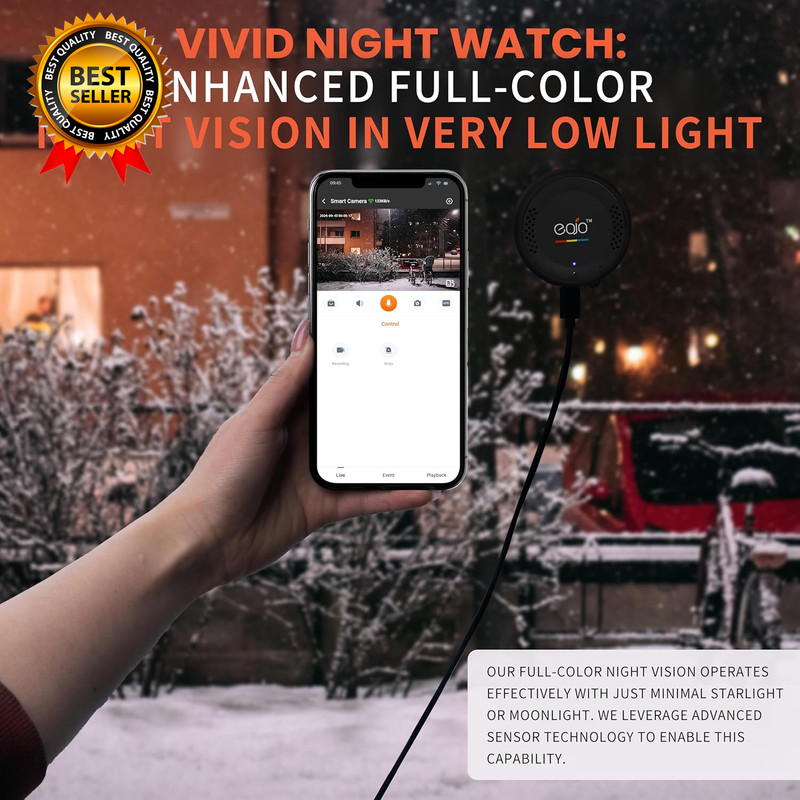 Starlight Window Camera Replaces Outdoor Cameras 2.4/5Ghz Wi-Fi 2K Resolution gallery