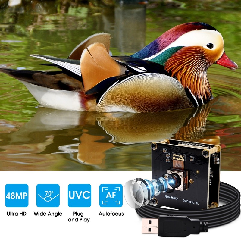 48MP Webcam USB Autofocus 8000X6000P UHD 70 Degree No Distortion Camera Module gallery